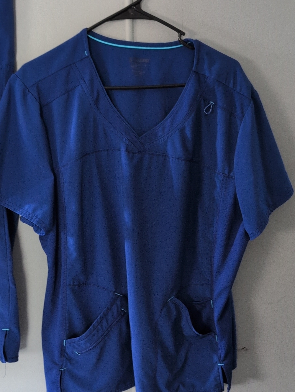 Royal Blue Scrub Set V-Neck Top & Jogger Pants Nurse Uniform 2 Piece XL